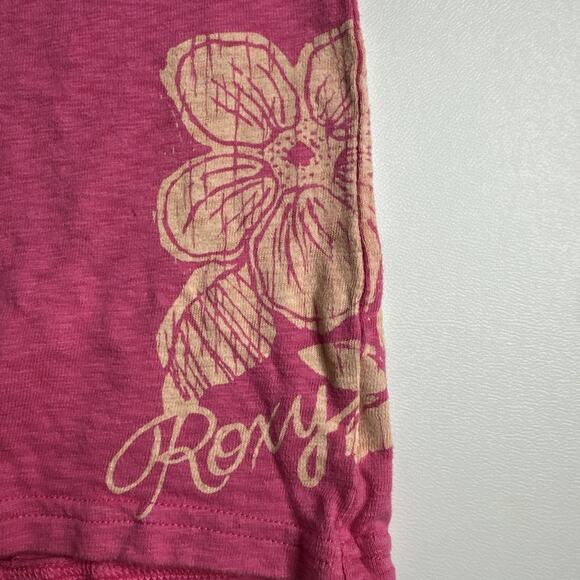 Vintage Y2K Roxy Surf Baby T Shirt Top XXS Graphic Surfer Skater Buttons Pink - Picture 7 of 9